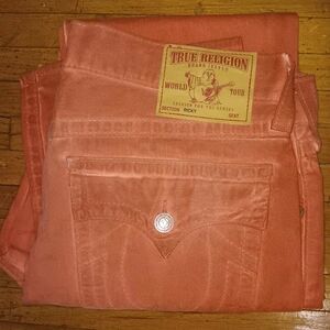 True Religoin Vintage Red Denim Jeans